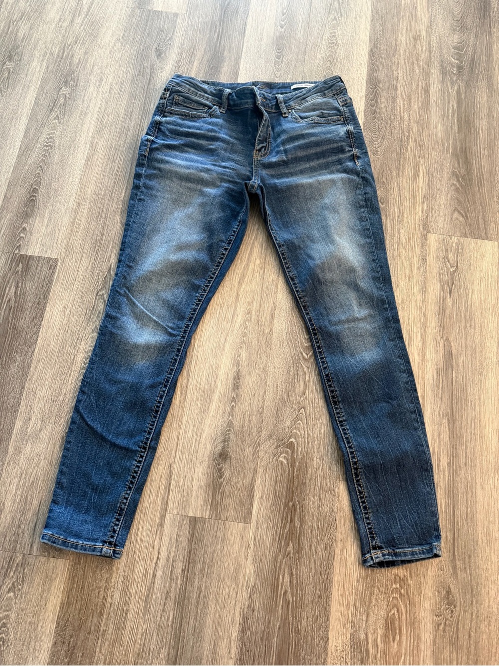 Daytrip Dark Blue Skinny Jeans with Faded Wash